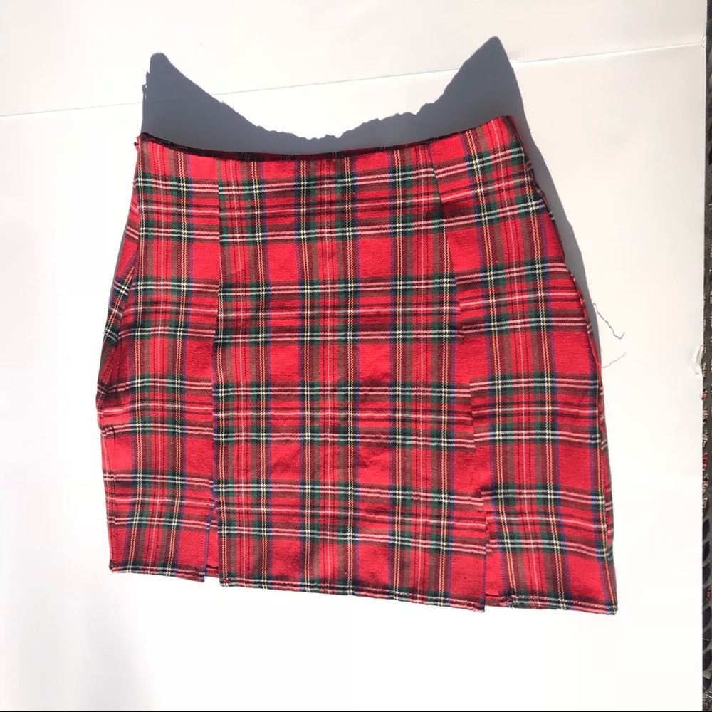 Plaid Red Mini Skirt
